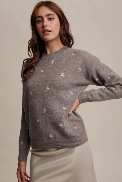 Ditsy Floral Knit Sweater