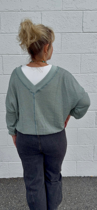 Willa Textured V-Neck Top